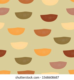 Cute Scandinavian Terracotta Pattern in modern colours. Cute Triangles in green and yellow. Modern abstract art for prints.  Nordic Design.
