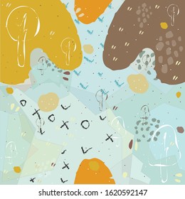 Cute Scandinavian Terracotta Pattern in modern colours. Modern abstract art for prints.  Nordic Design