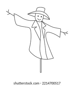 Cute Scarecrow Hand Drawn Doodle Vector 