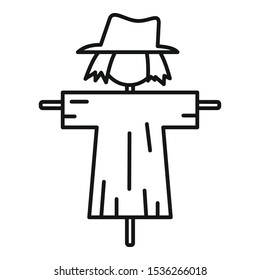 Cute scarecrow icon. Outline cute scarecrow vector icon for web design isolated on white background