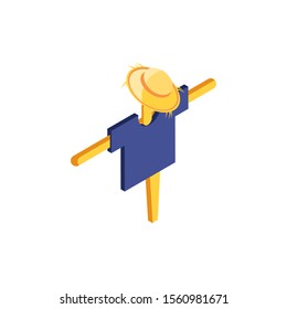 cute scarecrow on white background vector illustration design
