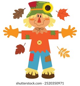 Cute  scarecrow  vector cartoon illustration