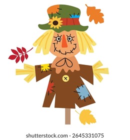 Cute  scarecrow   vector cartoon illustration