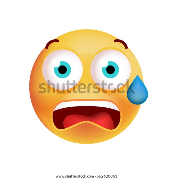 Cute Scared Emoticon On White Background Stock Vector (Royalty Free ...