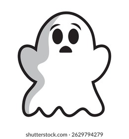 Personagem fantasma de halloween assustado bonito ilustração Vetor