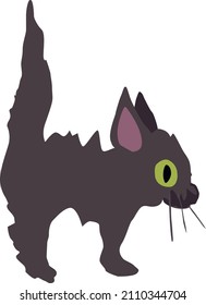 Un gatito asustado. Imagen de caricatura abstracta. Dibujo aislado.