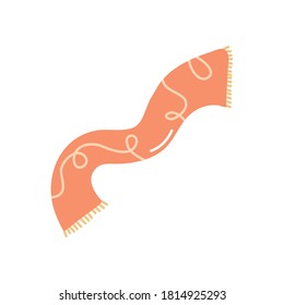 cute scarf icon over white background, flat style, vector illustration