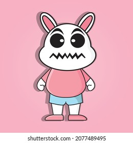 cute scary bunny character cartoon nft