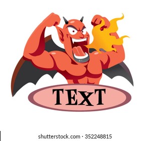 cute scary devil vector