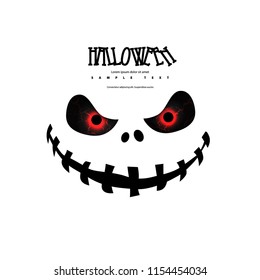 Cute and Scary Face for Halloween Layout/Design Cover. Modern and Abstract Background. Stock Vector Illustration. Minimalist Creative Design Concept.