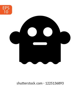 Cute, scary ghost ready for Halloween party vector illustration