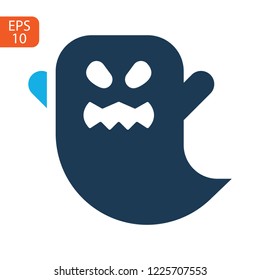 Cute, scary ghost ready for Halloween party vector illustration