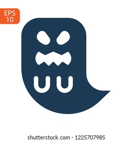 Cute, scary ghost ready for Halloween party vector illustration