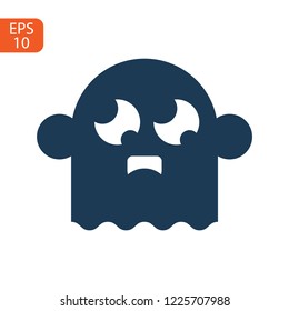 Cute, scary ghost ready for Halloween party vector illustration