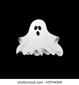 Cute, scary ghost ready for Halloween party vector illustration