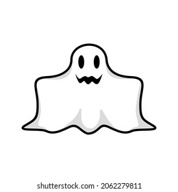 cute and scary halloween ghost illustration