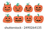 Cute and scary Halloween pumpkins, Jack o