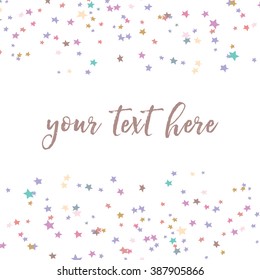 Cute Scattered Vector Star Confetti Background. 