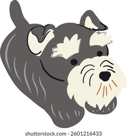 Cute Schnauzer Dog Illustration - Adorable Hand-Drawn Pet Art
