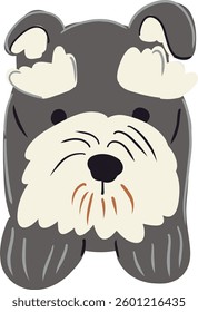 Cute Schnauzer Dog Illustration - Adorable Hand-Drawn Pet Art