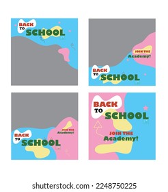 cute school admission social media post template