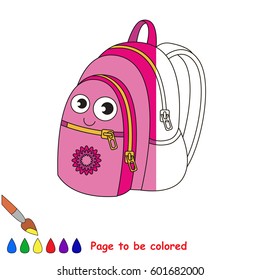 Cute School Bag, the coloring book to educate preschool kids with easy gaming level, the kid educational game to color the colorless half by sample.