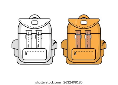 Cute school bag coloring pages for kids and adults