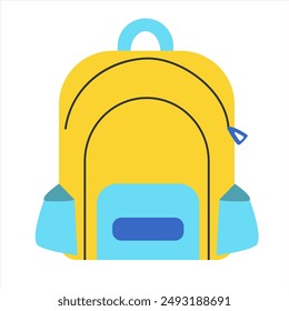 Cute school bag isolated on white background in flat stile. Vector illustration EPS 10