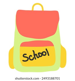 Cute school bag isolated on white background in flat stile. Vector illustration EPS 10