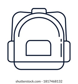 cute school bag, line style icon vector illustration design