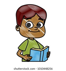 Cute school boy cartoon