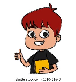 Cute school boy cartoon