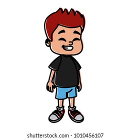 Cute school boy cartoon