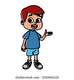 Cute school boy cartoon