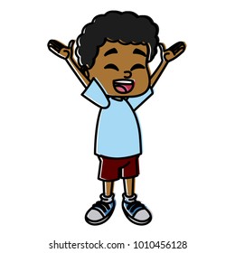 Cute school boy cartoon