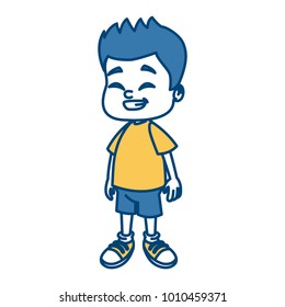 Cute school boy cartoon