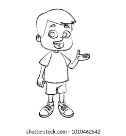 Cute school boy cartoon
