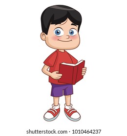 Cute school boy cartoon