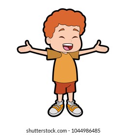 Cute school boy cartoon