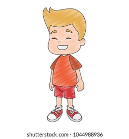 Cute school boy cartoon