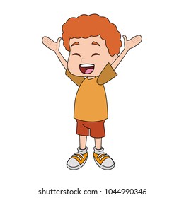 Cute school boy cartoon