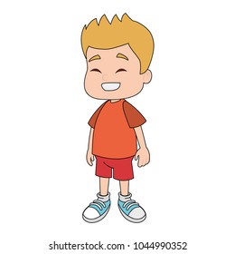 Cute school boy cartoon