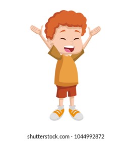 Cute school boy cartoon
