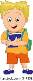 cute School boy cartoon 