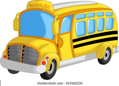 cute school bus cartoon