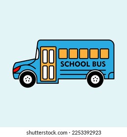 Cute School Bus Cartoon. vector illustration