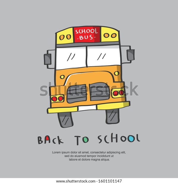 cute\
school bus cartoon vector, back to school\
design