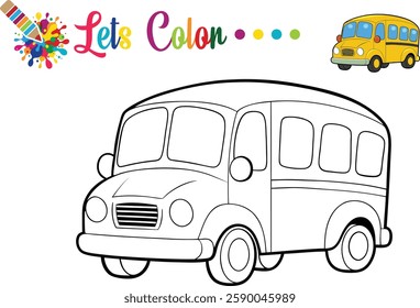 Cute School Bus Coloring Page for Kids Printable Activity for Preschool Learning