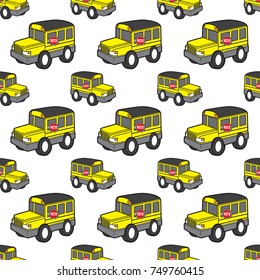 cute school bus seamless pattern vector cartoon