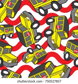 cute school bus seamless pattern vector cartoon